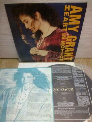 Amy Grant - Heart In Motion 1991 Korea Lp Vinyl Insert No Barcode