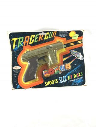 Vintage Rayline Tracer Disc Toy Gun Pistol With Disc 1970s 1960s