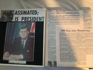 Scrapbook President John F Kennedy Jfk Assassination Newspaper Articles Pictures