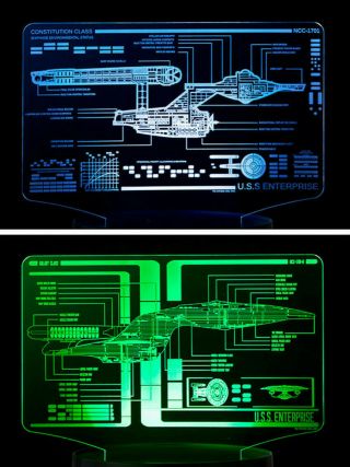 Star Trek Enterprise Schematic Acrylic Led Set Series Next Generation