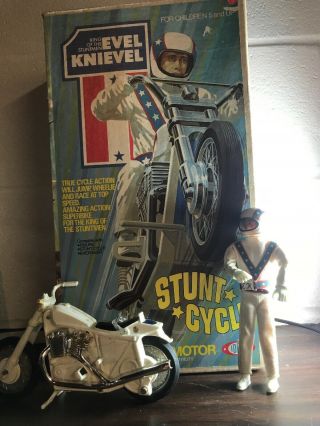 Vintage 1973 Evel Knievel Stunt Cycle Box Slightly