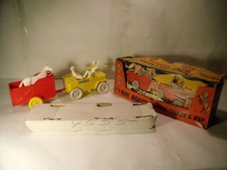 1957 Ideal Roy Rogers Horse Trailer & Jeep and Cardboard Insert 2