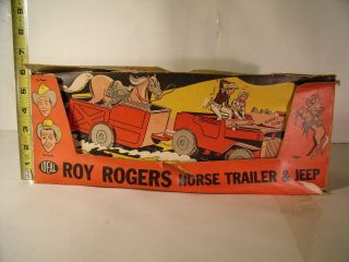 1957 Ideal Roy Rogers Horse Trailer & Jeep and Cardboard Insert 3