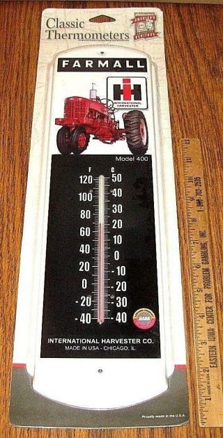 Ih International Harvester Chicago Il Farmall 400 Tractor Thermometer Case 17 " X5
