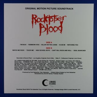 SORCERY ROCKTOBER BLOOD Orig Soundtrack SPLUTTER Colored LP NEAR 24/50  2
