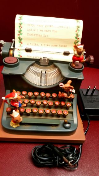 Enesco Animated Small World Of Music Box Mice Typewriter Jolly Old St Nicholas