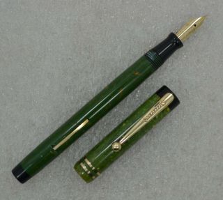 Restored 1927 Sheaffer 5 - 3 - C Jade Green Fountain Pen 14k Gold Nib 5 1/4 "