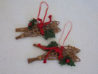 Set Of 2 Wood Snowshoes Christmas Ornament