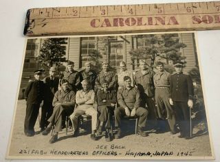 Wwii Photo 221st Field Artillery Bn Officers Hq Photo Named Japan