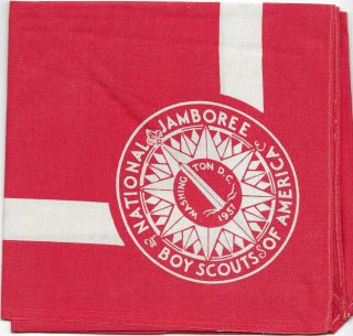 1937 Red Neckerchief 1st Held National Boy Scout Jamboree Bsa Washington D.  C.