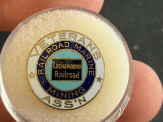 Lackawanna Railroad Marine Mining Railroad Veterans Assoc.  Service Award Pin.