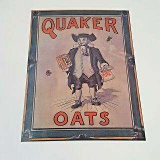 Quaker Oats Metal Enamel Advertising Sign Vintage Style
