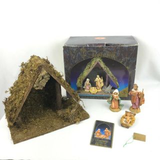 Vintage Italy Christmas Nativity Creche Stable Manger Baby Jesus Birth Fontanini