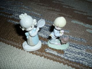 Set Of 2 Precious Moments Miniature Pewter Figurines