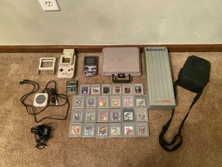 Really Vintage Nintendo Gameboy Game Boy System W/ Games,  Cases,  And Ect