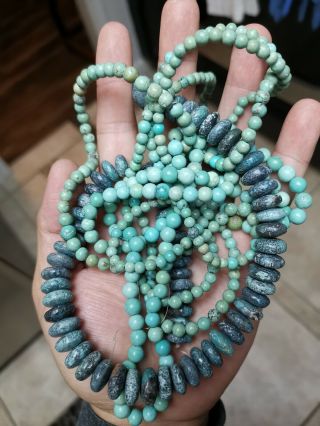 Philip’s Carmel Old Estate Chinese Antique Turquoise Necklace Beads Asian China