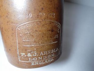 Antique 1890s STONEWARE Ink Bottle J BOURNE & SON Denby Pottery PJ ARNOLD LONDON 2