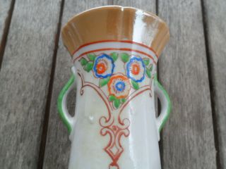 Vintage Lusterware Vase Art Nouveau Design - Japan - Two Handles - Cute 2