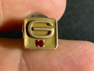 General Tire 10k Gold Ruby Service Award Pin.  Old Pin.  Iconic Brand.