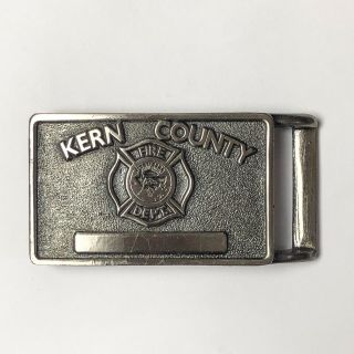Kern County Fire Department Brass Belt Buckle,  Vintage C.  1980s Bakersfield,  Ca
