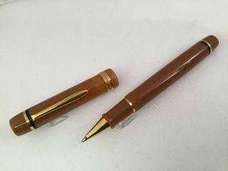 Bexley Equipoise Butterscotch Brown Rollerball Convertible Pen (jlc)