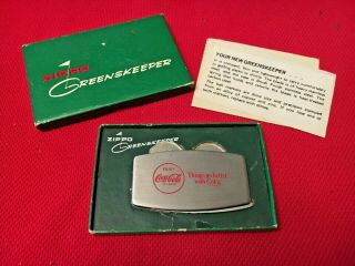Vintage Coca Cola Zippo Greenskeeper Box Golf Paper Sign Thngs Go Better W Coke