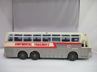 Vintage Continental Trailways Silver Eagle Express Metal Friction Bus,  483 - E
