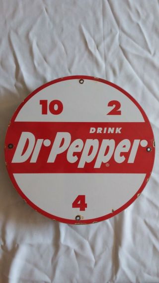 Vintage Drink Dr.  Pepper Porcelain Advertising Sign