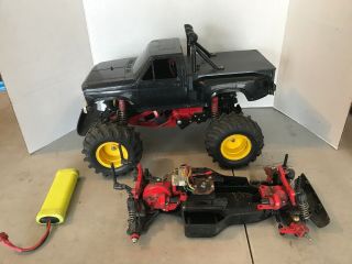Vintage Rc Truck Tamiya 1/12 Pumpkin Chevy And Extra Chassis
