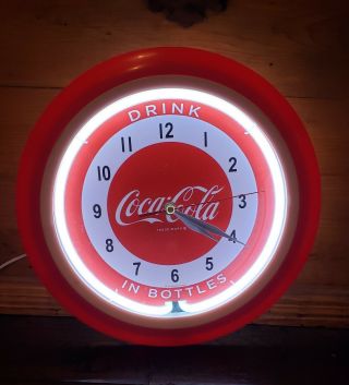 Coke Neon Clock Drink Coca Cola In Bottles
