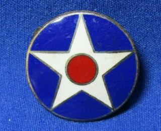 Wwii Sterling Army Air Corps White Star With Red Circle Di Unit Crest Pin