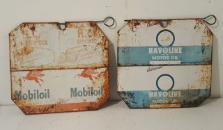 Motor Oil Can Empty Quart Gas Sign Vintage Havoline Mobiloil Maple Syrup Sap Lid