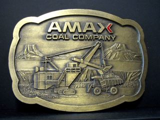 Amax Coal Company Dragline Shovel Crane Dump Truck Belt Buckle Mine Construction