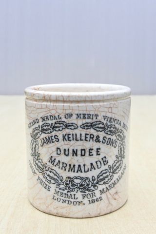 Vintage C1900s 1lb Squat James Keiller & Sons Dundee Marmalade Maling Pot Jar 8