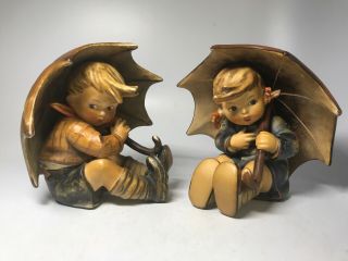 Vintage Hummel Goebel Figurines Umbrella Boy Girl 152/0 A 152/0 B