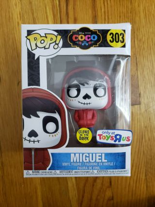 Funko Pop Disney Pixar Coco Miguel 303 Toys R Us Exclusive Gitd Day Of The Dead