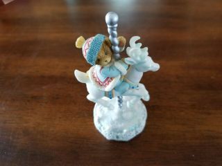 Carousel Cherished Teddies " Frosty Fun " On Reindeer - - Avon - 2005 Priscilla Hillman