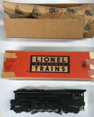 Vintage Lionel Trains Post War Train No.  681 Locomotive With Smoke Chamber