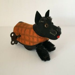 Vintage Schuco Wind Up Scottie Dog And Key Perfect Us Zone Germany 1945