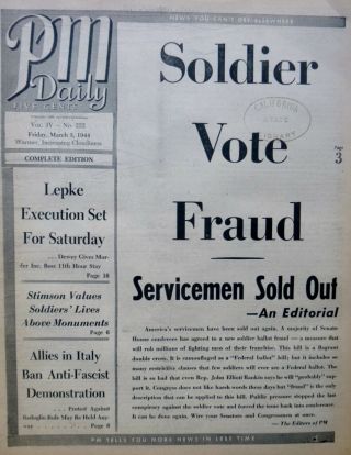 Lepke Execution - Italy Anzio Soldier Vote Fraud - 3 - 1944 Wwii March 3 Pm Daily