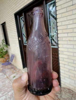early CHERO COLA Slug Plate PURPLE Soda Bottle PANAMA CITY,  FLORIDA FLA 2