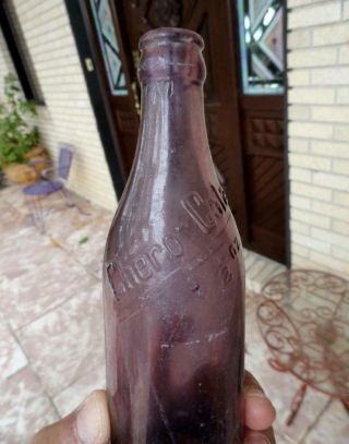 early CHERO COLA Slug Plate PURPLE Soda Bottle PANAMA CITY,  FLORIDA FLA 3