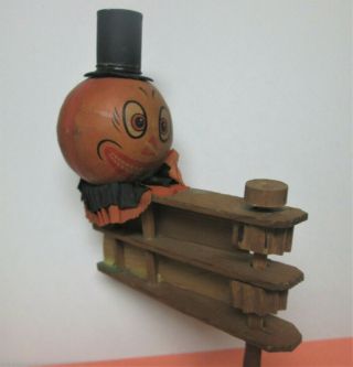 Vintage German Halloween Pumpkin Head Noisemaker