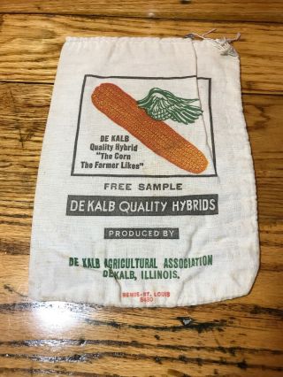 Vintage Sample Dekalb Seed Corn Sack Bag Unwashed Great Color Cloth