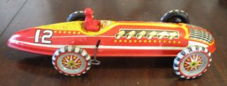 Marx 1950 ' s Indy Race Car 12 Tin Wind - Up Toy 16 1/2 inches. 2