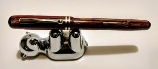 Unbranded Deco Fountain Pen (c.  1930s),  Red& Gold Striate,  Gft,  Lf,  F 14k Nib