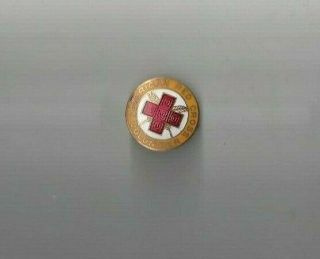 Arc American Red Cross Yellow Enamel Yeoman Badge Pin A2387b Quill Pen Ww2