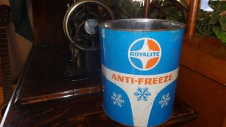 Vintage Oil Can Royalite Antifreeze Tin 1 Gallon Can Ethylene Glycol