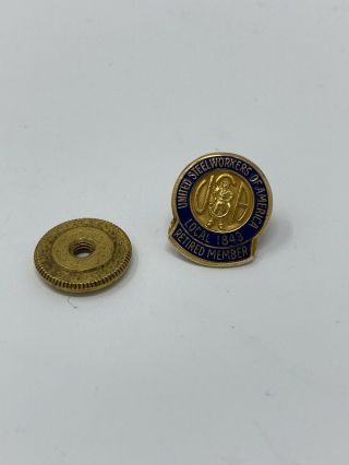 Vintage Steelworkers Of America Pin Solid 10k Gold Retired Member