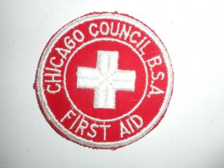 Vintage 50s Bsa Boy Scout Chicago Council First Aid Patch 3 "